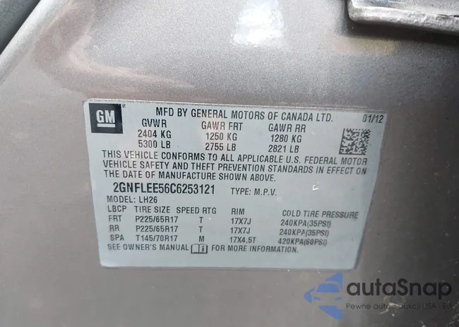 2GNFLEE56C6253121: 42932187