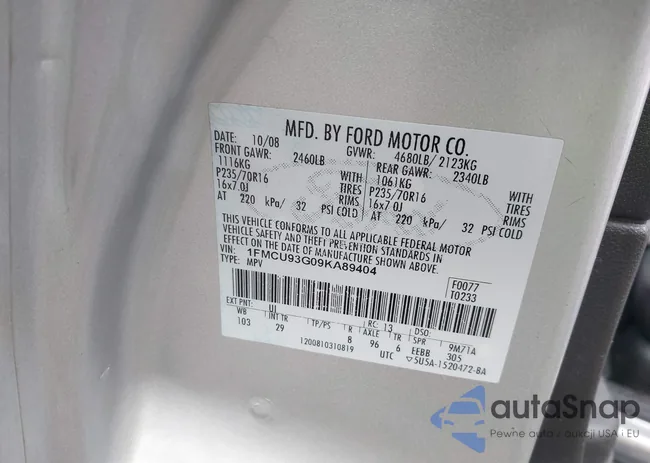 1FMCU93G09KA89404: 42931394