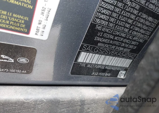 SALGS2SV6KA540942: 42931416