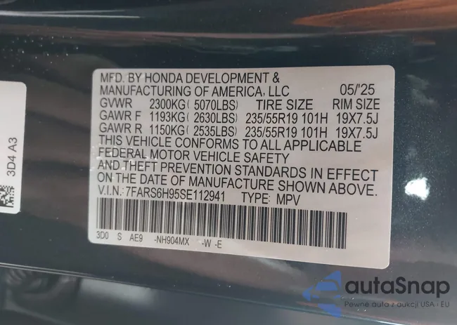 1FARS6H955E112941: 42931466