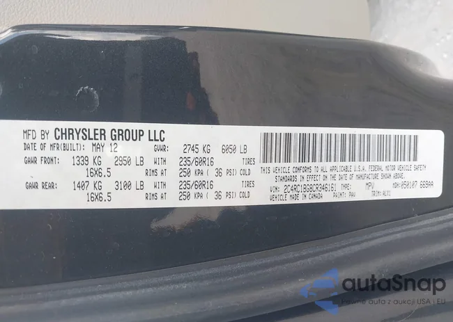 2C4RC1BG8CR346161: 42932747