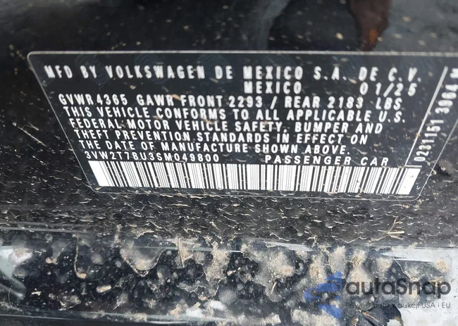 3VW2T7BU3SM049800: 42932880