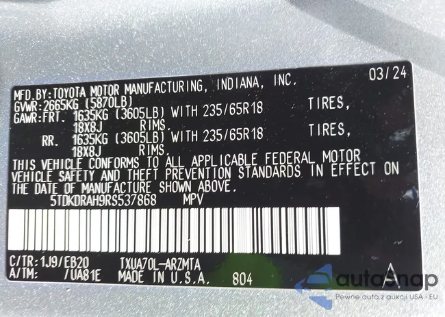 5TDKDRAH9RS537868: 42932903