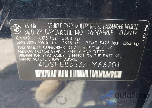 4USFE83537LY66201: 42932910