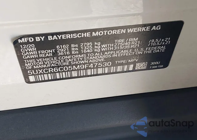 5UXCR6C05M9F47530: 42932923