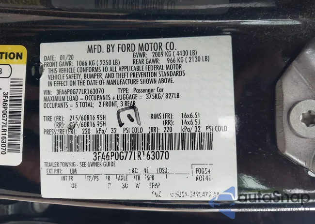 3FA6P0G77LR163070: 42933145