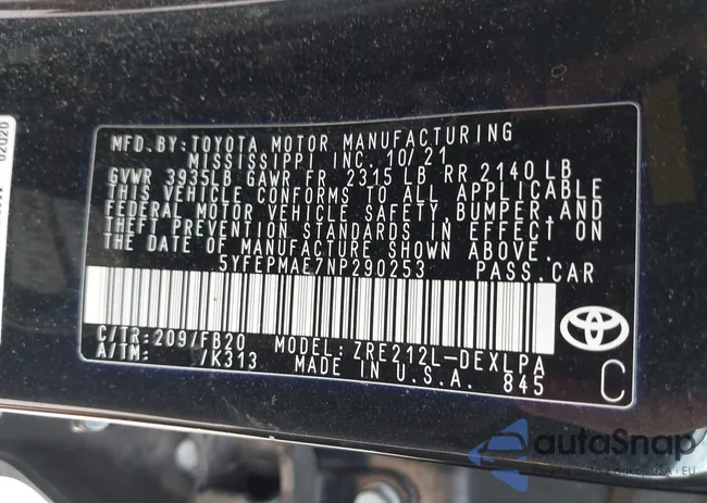 5YFEPMAE7NP290253: 42933161