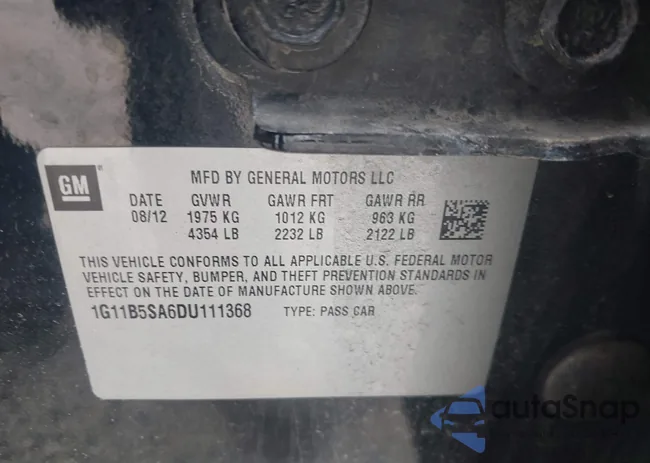 1G11B5SA6DU111368: 42932311