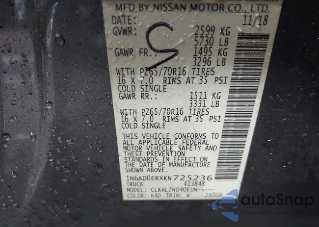 1N6AD0ERXKN725236: 42932441