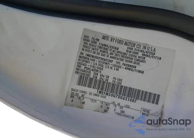 1MEFM50U7XG621007: 42932601