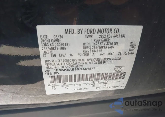 1FM5K8AB9RGA61877: 42933701