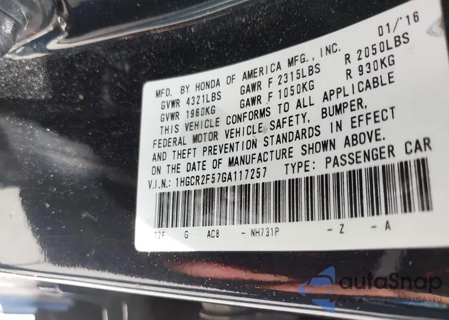 1HGCR2F57GA117257: 42934053