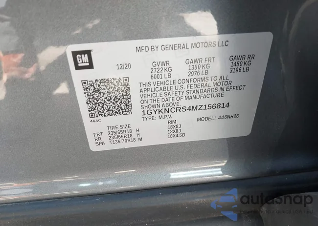 1GYKNCRS4MZ156814: 42934121