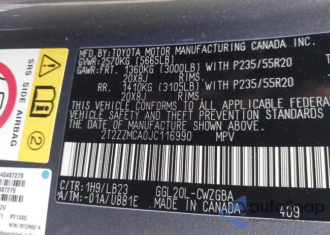 2T2ZZMCA0JC116990: 42934209