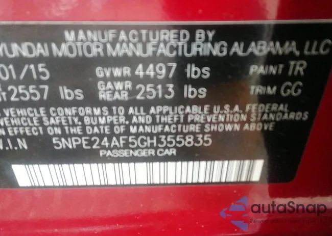 5NPE24AF5GH355835: 42933648