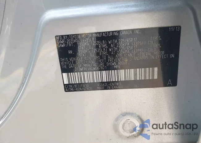 2T3WFREV6DW067821: 42934661