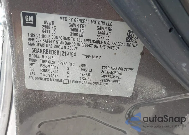 5GAKRBED8BJ219194: 42934759