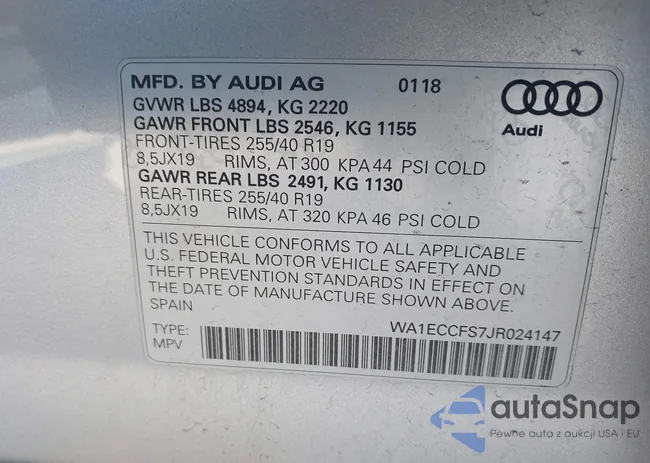 WA1ECCFS7JR024147: 42934846