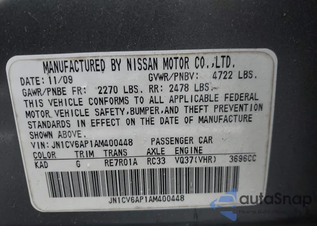 JN1CV6AP1AM400448: 42934882