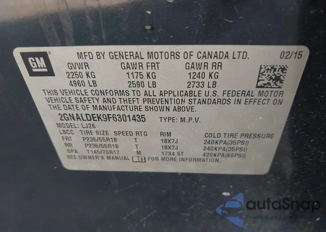 2GNALDEK9F6301435: 42935004