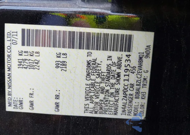 1N4AL2AP0CC119534: 42935250