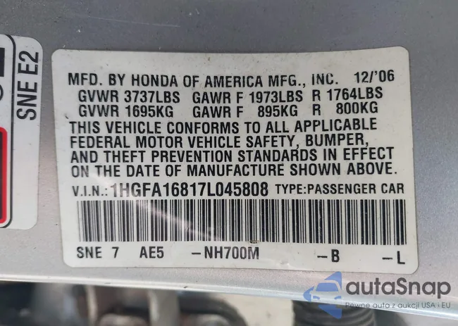 1HGFA16817L045808: 42934476