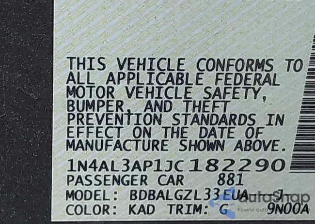 1N4AL3AP1JC182290: 42934592