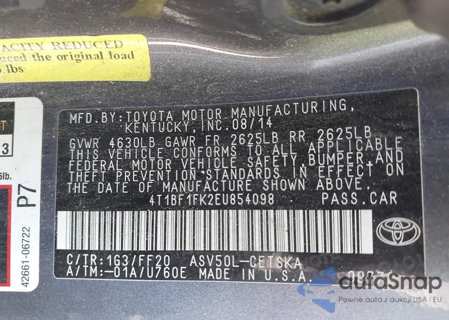 4T1BF1FK2EU854098: 42935684