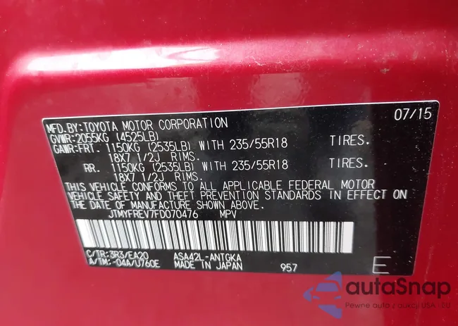 JTMYFREV7FD070476: 42935760