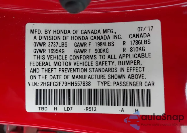 2HGFC2F79HH557838: 42935839