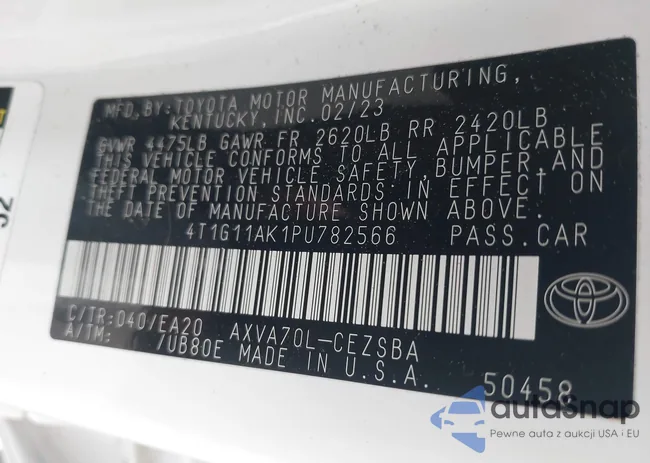 4T1G11AK1PU782566: 42935852