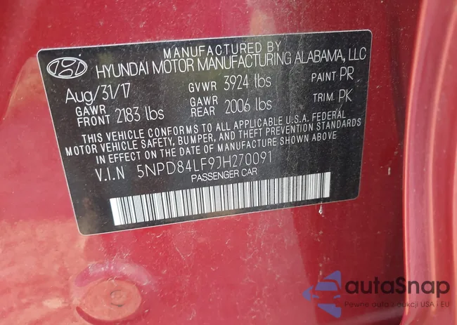 5NPD84LF9JH270091: 42935865