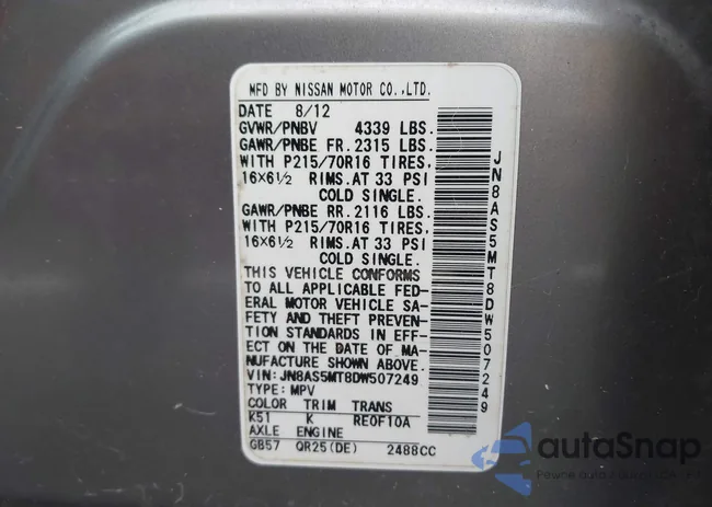 JN8AS5MT8DW507249: 42935966