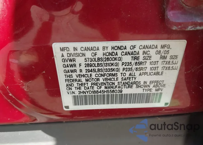 2HNYD18845H556039: 42936905