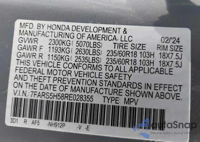 7FARS5H58RE028355: 42937050