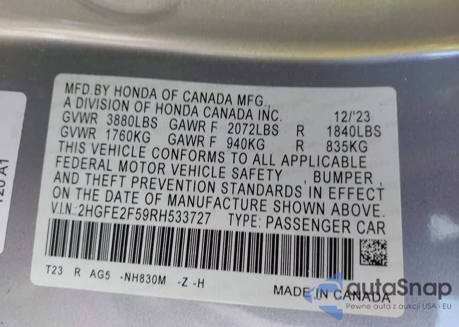 2HGFE2F59RH533727: 42936368