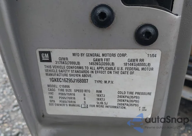 1GKEC16Z95J168007: 42936380