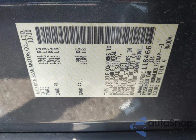 1N4AL2AP6BC118466: 42936405