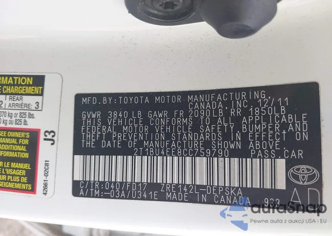 2T1BU4EE8CC759790: 42936412