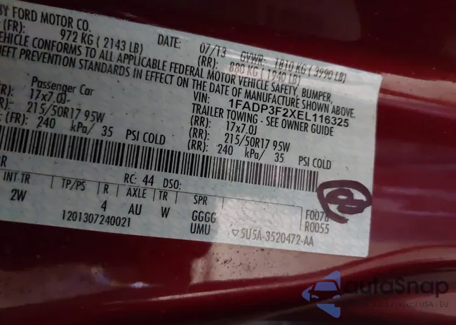 1FADP3F2XEL116325: 42936463