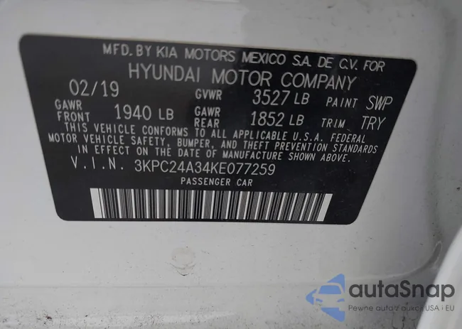 3KPC24A34KE077259: 42936624