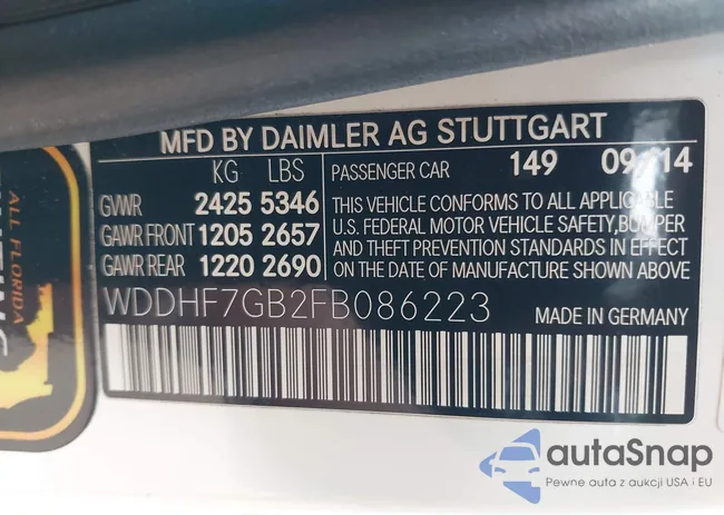 WDDHF7GB2FB086223: 42937634