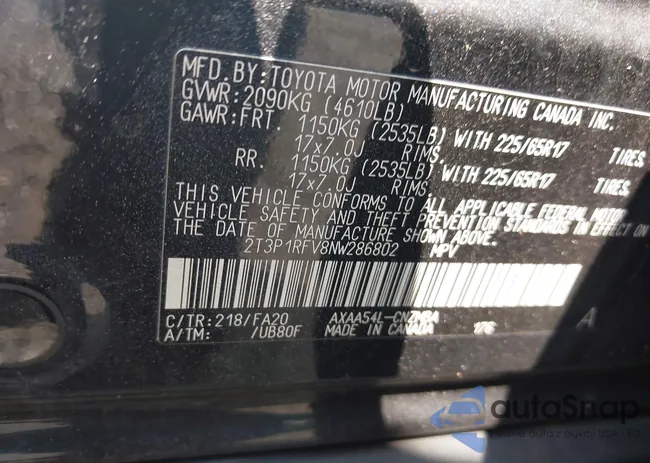 2T3P1RFV8NW286802: 42937641