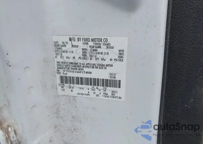 1FTFX1EV2AFC74556: 42937884