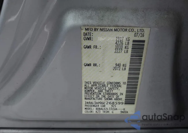 1N4AL3AP0GC268599: 42937982