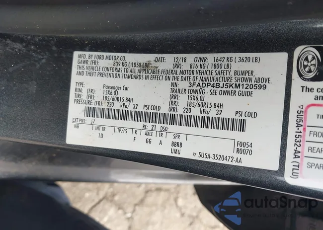 3FADP4BJ5KM120599: 42937234