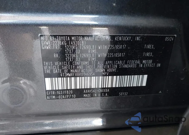 4T3MWRFV8RU146954: 42937308