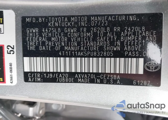 4T1T11AK5PU832805: 42937376