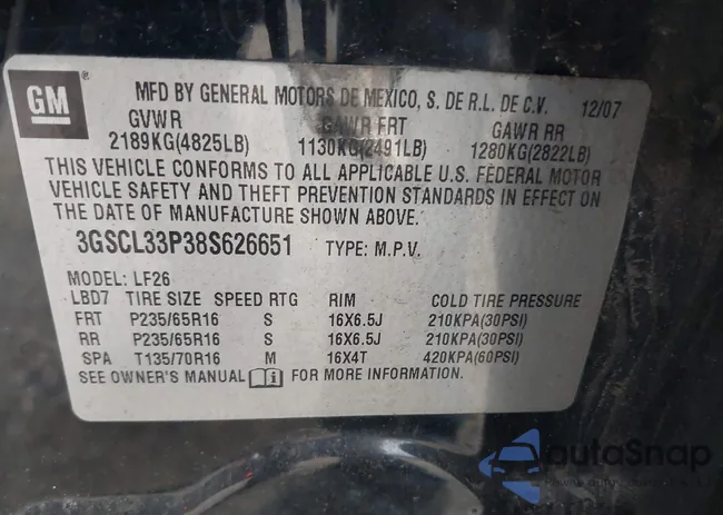 3GSCL33P38S626651: 42937524