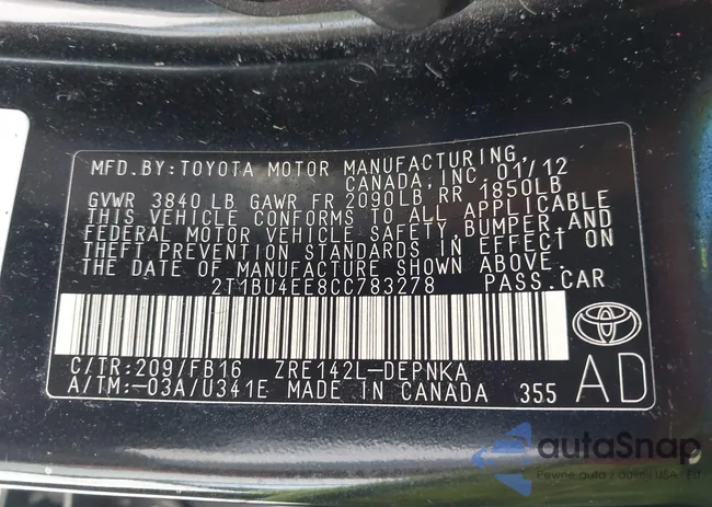 2T1BU4EE8CC783278: 42938686